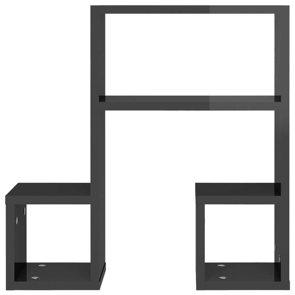 Zidne police 2 kom sjajne sive 50x15x50 cm konstruirano drvo