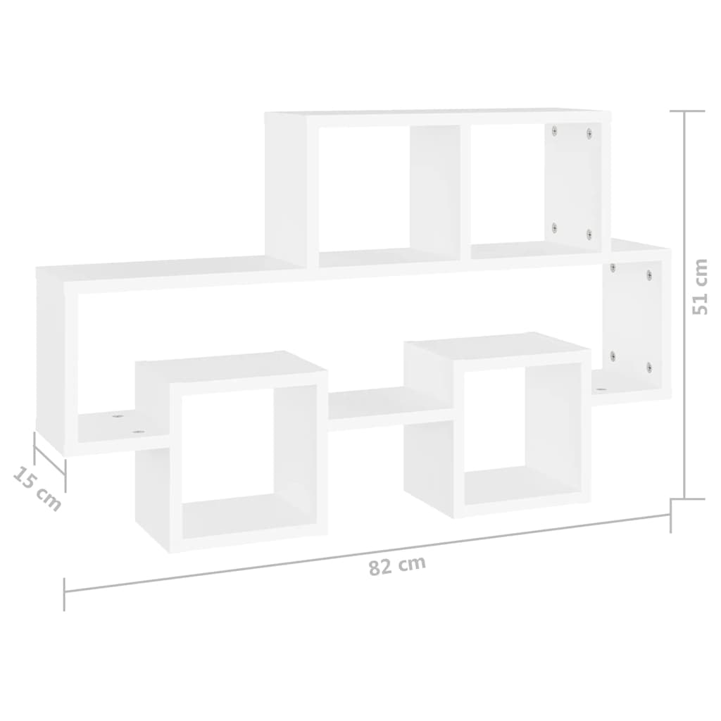 Zidne police u obliku automobila bijele 82 x 15 x 51 cm drvene