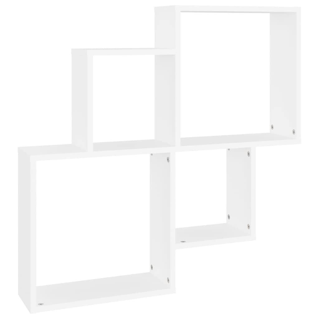 Kockaste zidne police bijele 80x15x78,5 cm konstruirano drvo