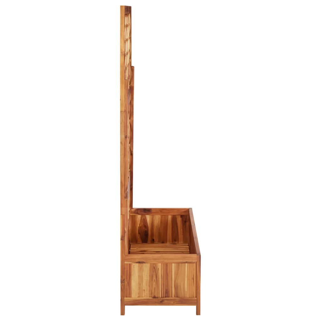 Povišena gredica s rešetkom 85x38x150 cm masivno bagremovo drvo