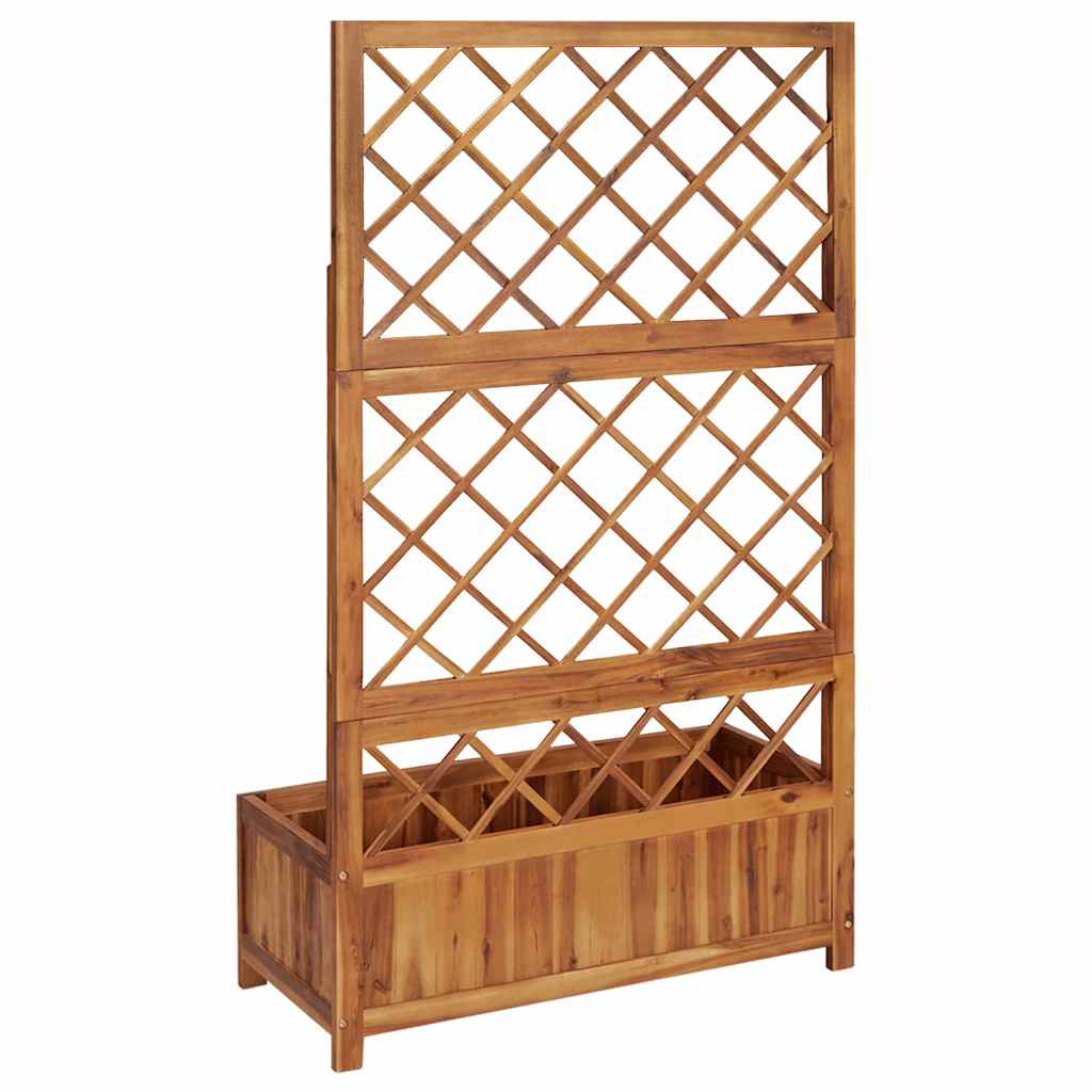 Povišena gredica s rešetkom 85x38x150 cm masivno bagremovo drvo