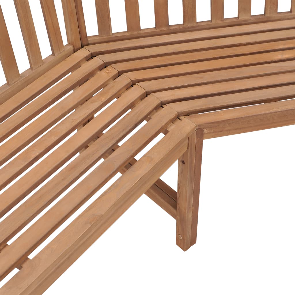 Kutna vrtna klupa 185 x 185 x 90 cm od masivne tikovine