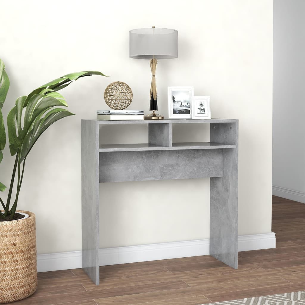 Konzolni stol boja betona 78 x 30 x 80 cm konstruirano drvo