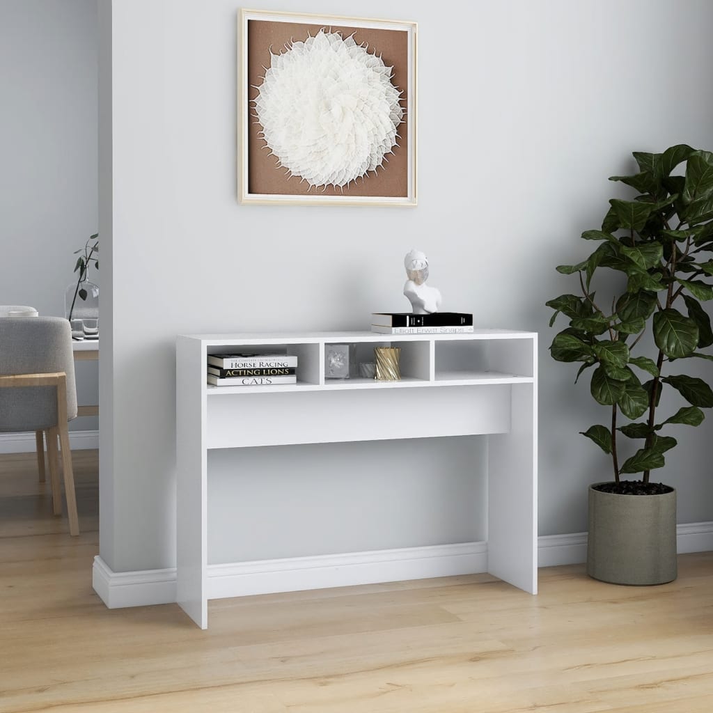 Konzolni stol bijeli 105 x 30 x 80 cm od konstruiranog drva