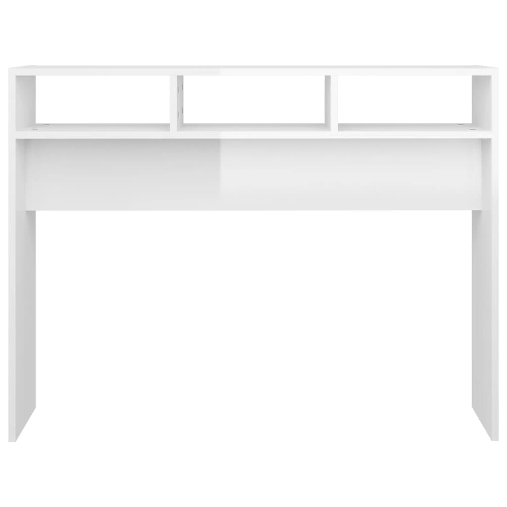 Konzolni stol visoki sjaj bijeli 105x30x80 cm konstruirano drvo
