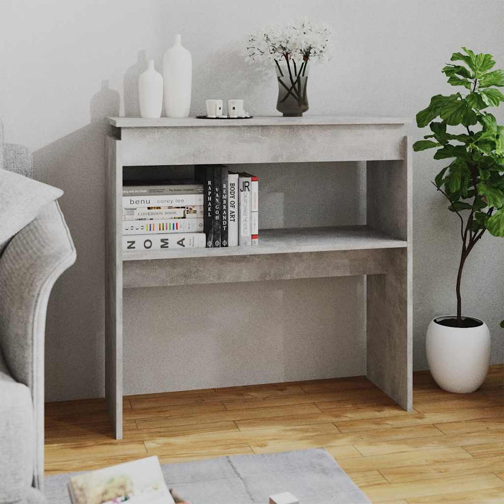 Konzolni stol siva boja betona 80x30x80 cm konstruirano drvo