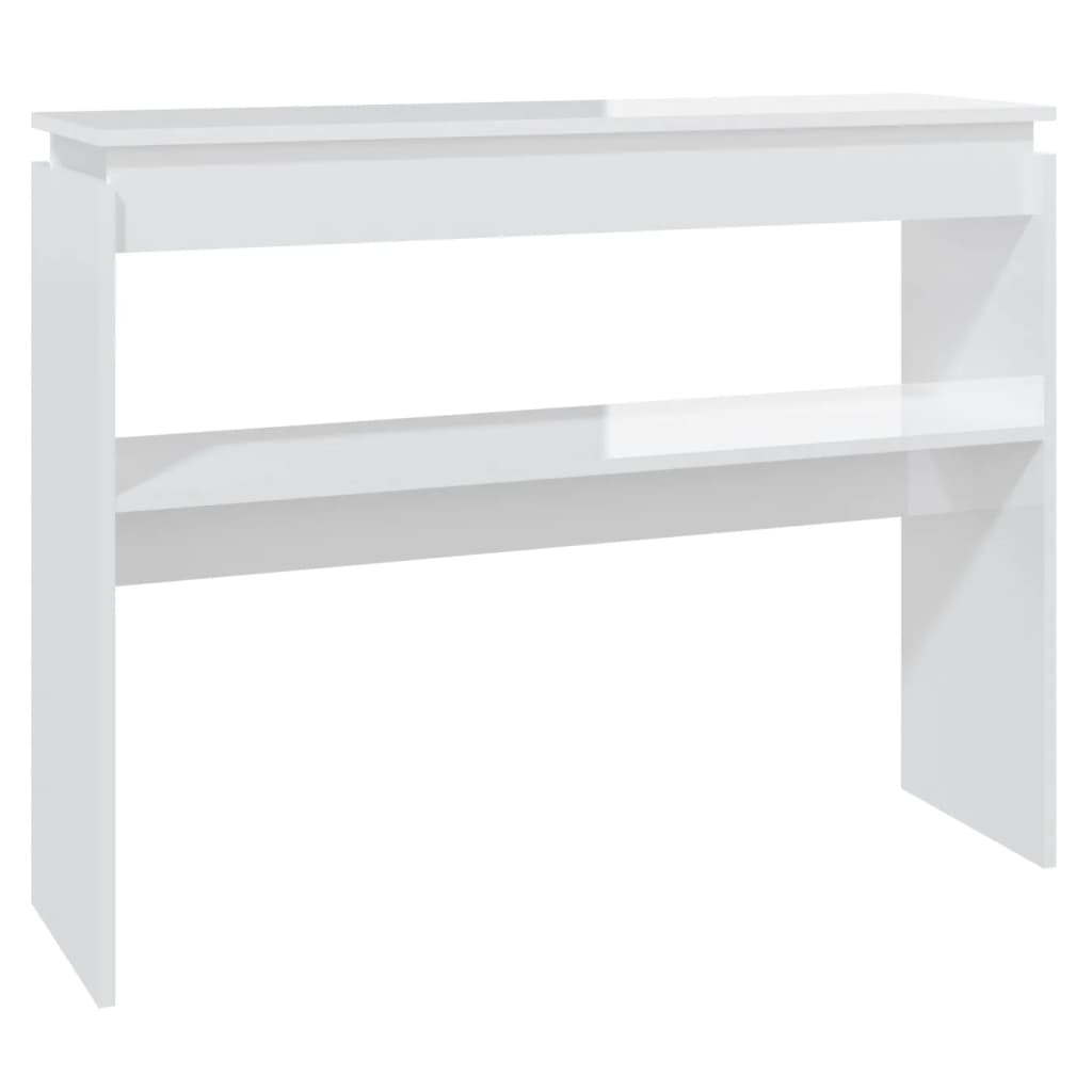 Konzolni stol visoki sjaj bijeli 102x30x80 cm konstruirano drvo