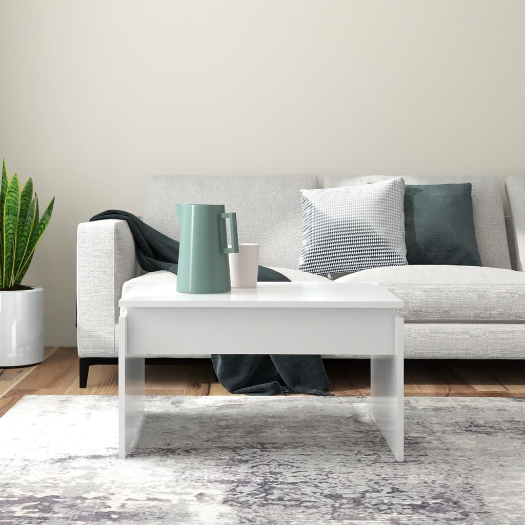 Stolić za kavu bijeli 68 x 50 x 38 cm od konstruiranog drva