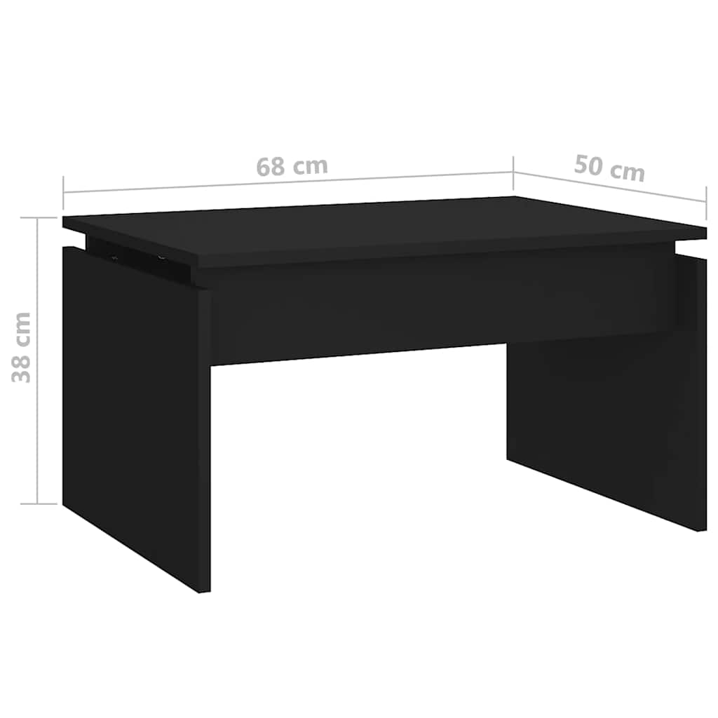 Stolić za kavu crni 68 x 50 x 38 cm od konstruiranog drva