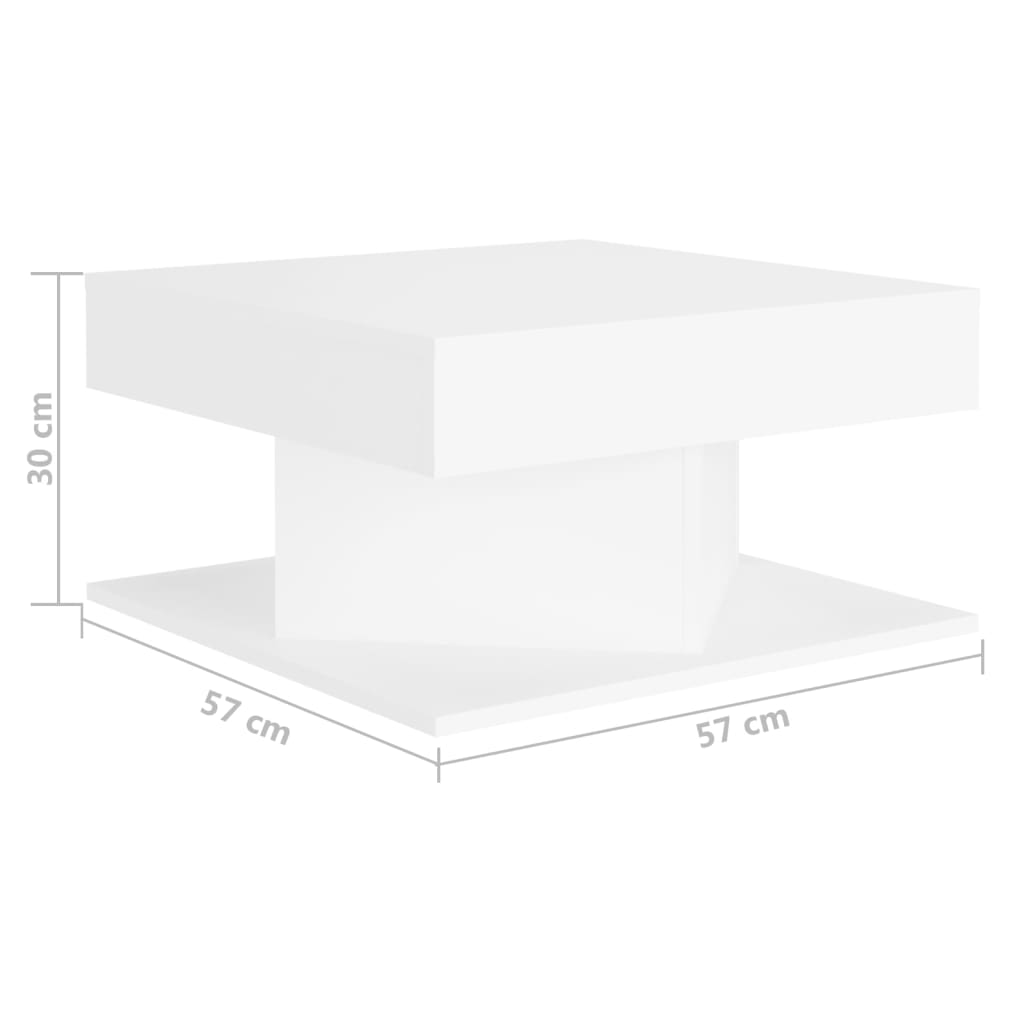 Stolić za kavu bijeli 57 x 57 x 30 cm od konstruiranog drva