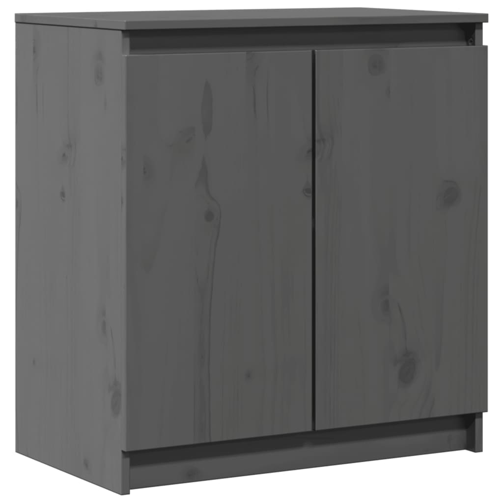 Bočni ormarić sivi 60 x 36 x 65 cm od masivne borovine