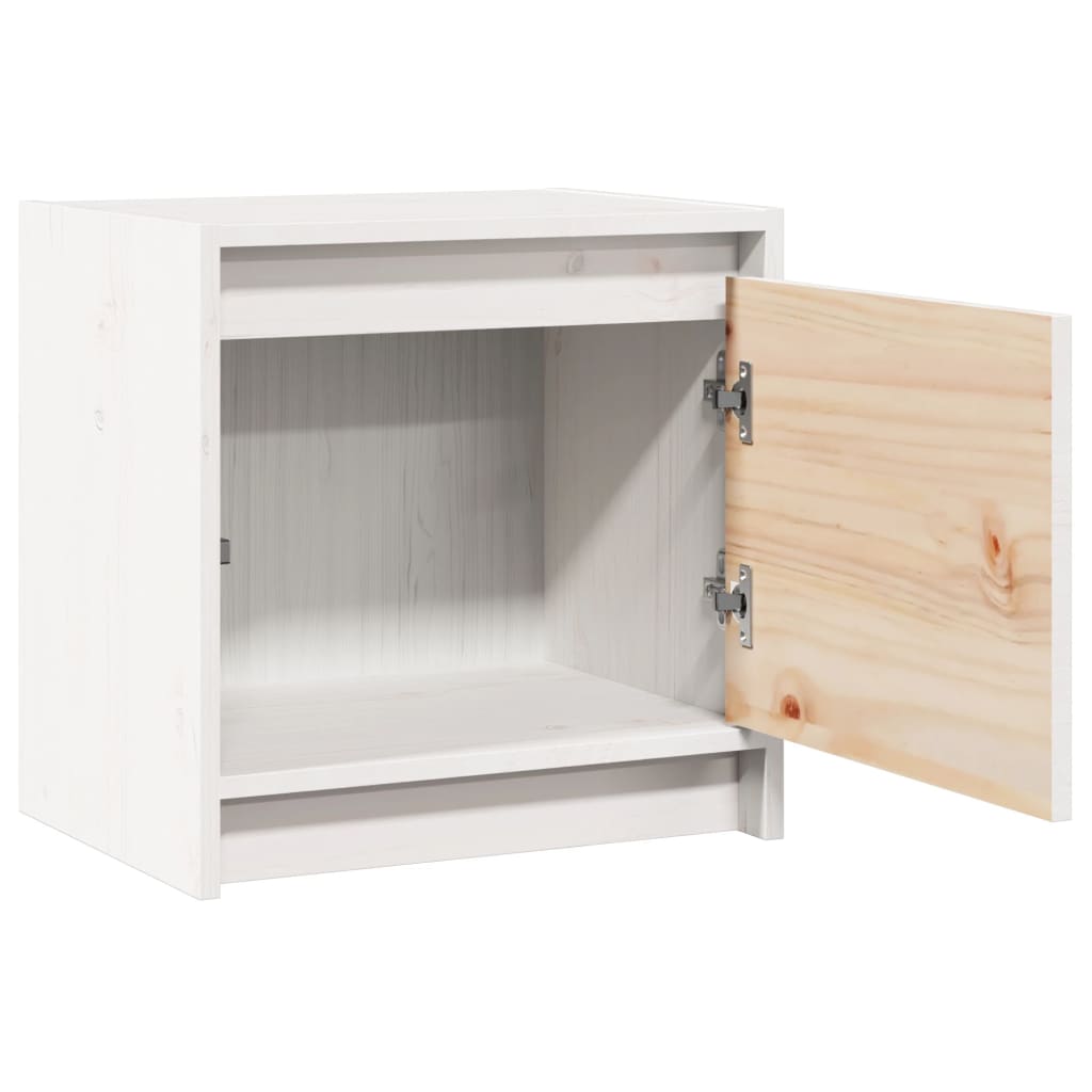 Noćni ormarići 2 kom bijeli 40x30,5x40 cm od masivne borovine