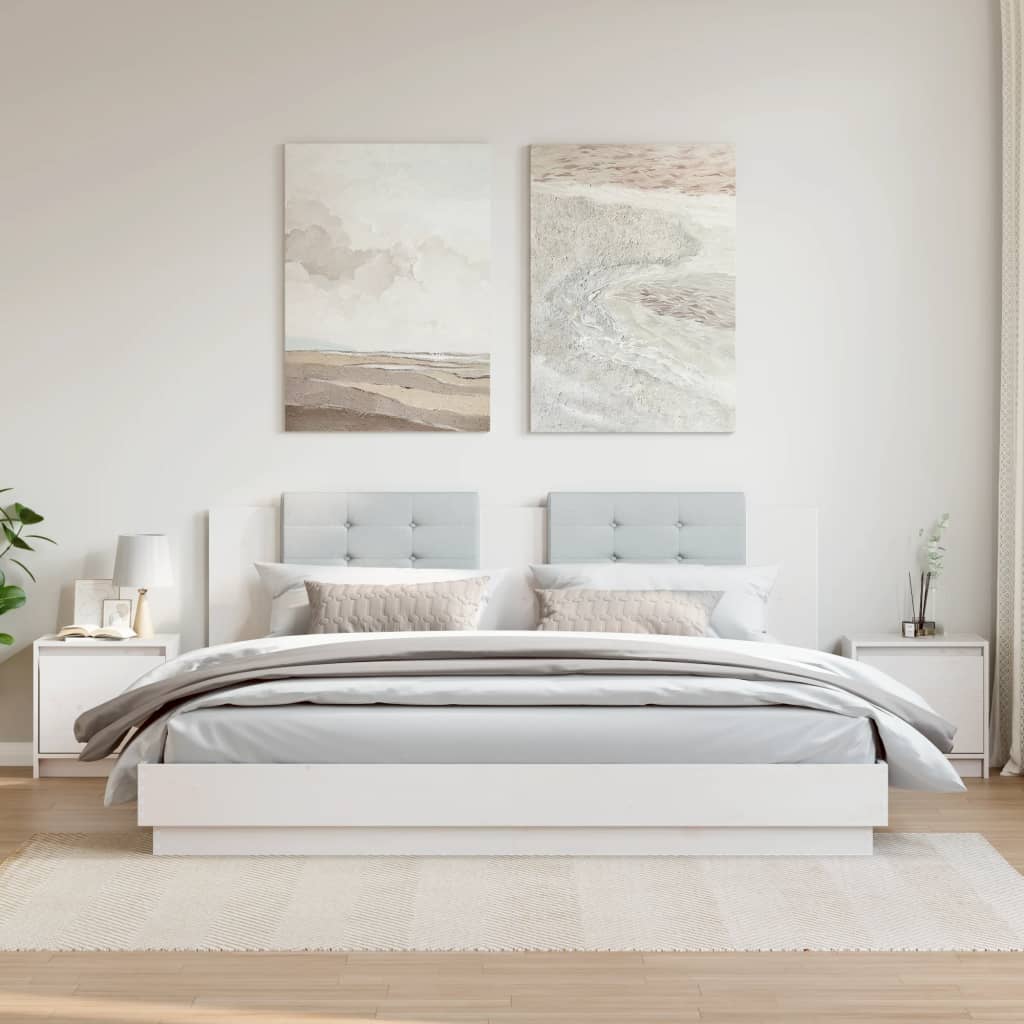 Noćni ormarići 2 kom bijeli 40x30,5x40 cm od masivne borovine