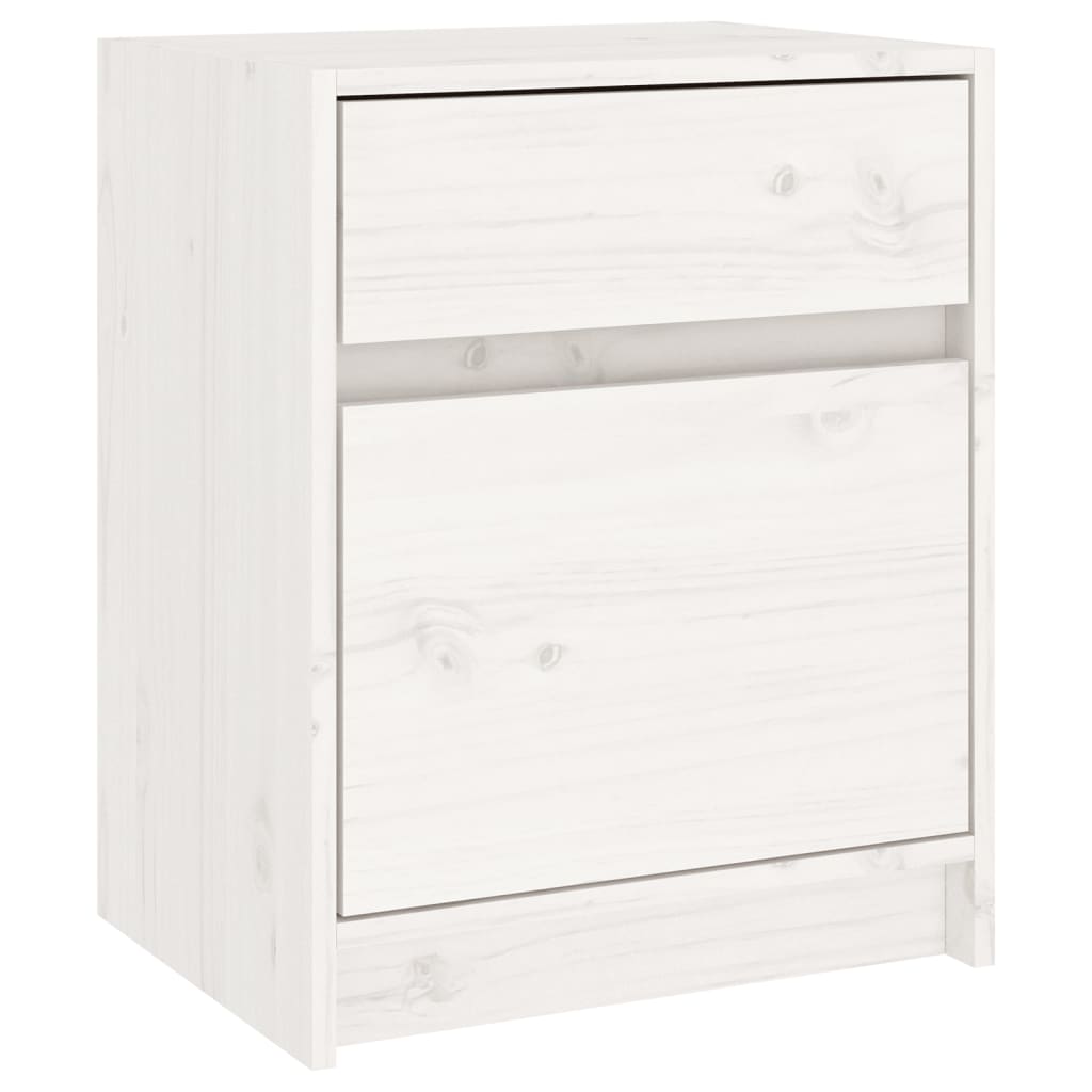 Noćni ormarići 2 kom bijeli 40 x 31 x 50 cm od masivne borovine