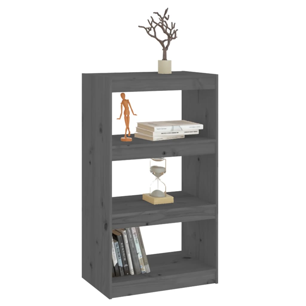 Ormarić za knjige / pregrada sivi 60x30x103,5 cm od borovine