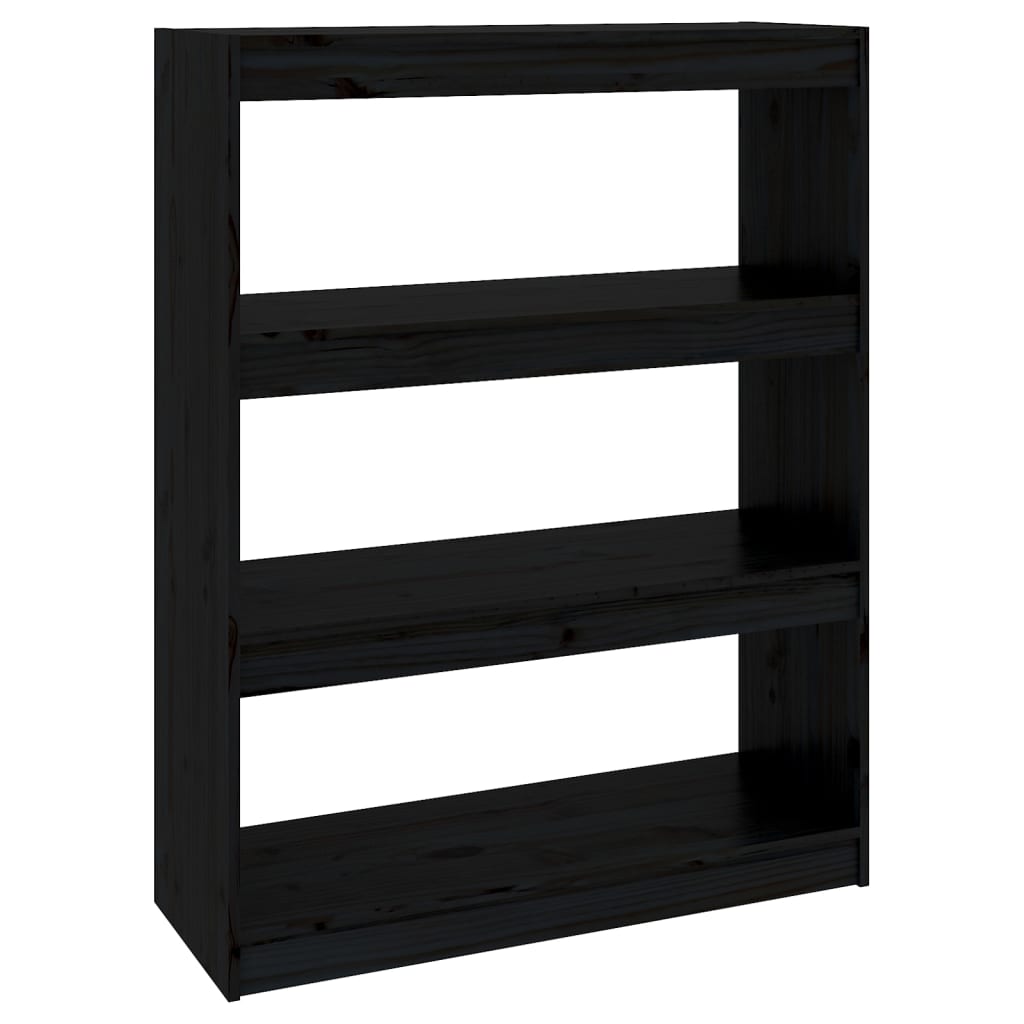 Ormarić za knjige / sobna pregrada crni 80x30x103,5 cm borovina