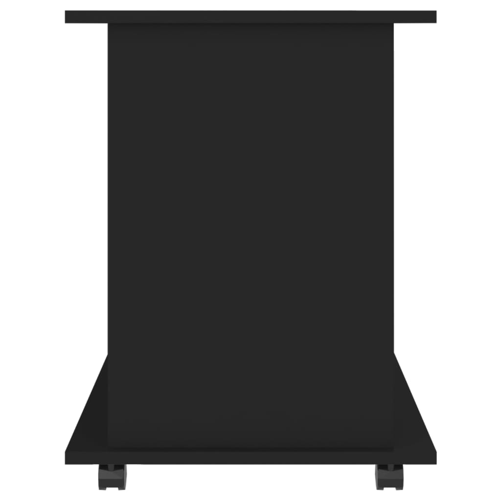Ormarić s kotačima crni 60 x 45 x 60 cm konstruirano drvo