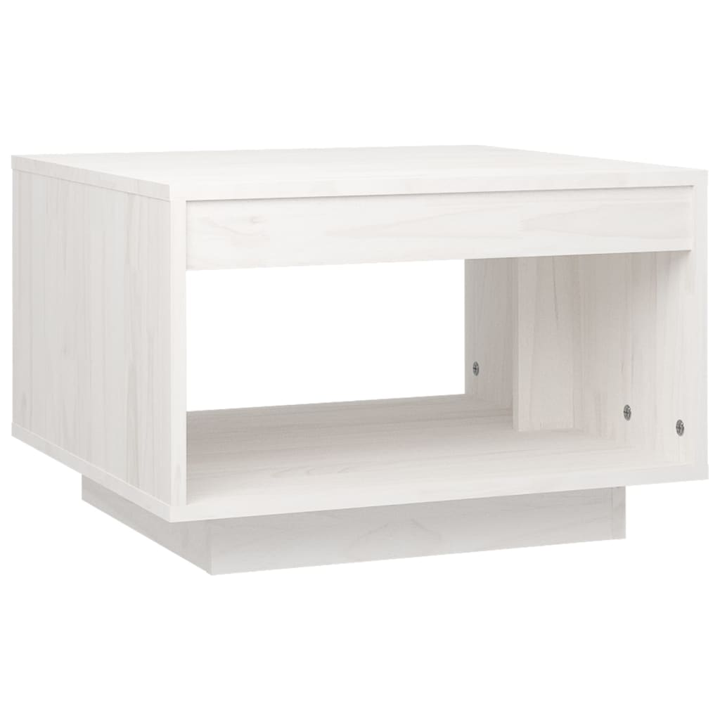 Stolić za kavu bijeli 50 x 50 x 33,5 cm od masivne borovine