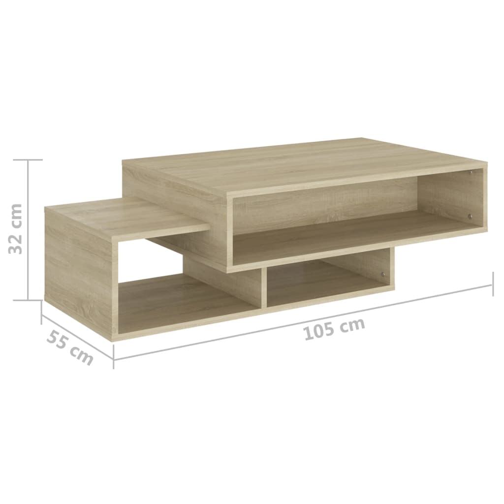Stolić za kavu boja hrasta 105 x 55 x 32 cm konstruirano drvo