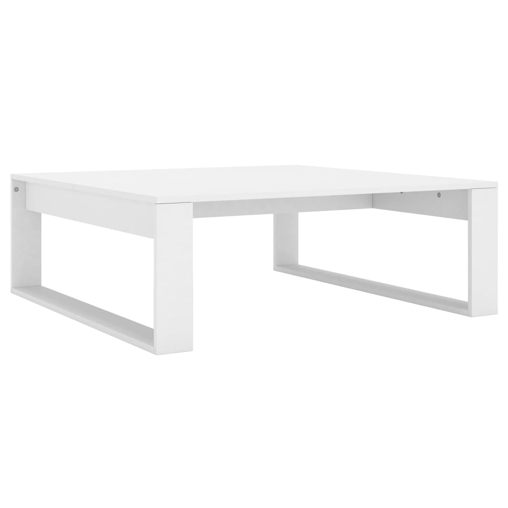 Stolić za kavu bijeli 100 x 100 x 35 cm od konstruiranog drva