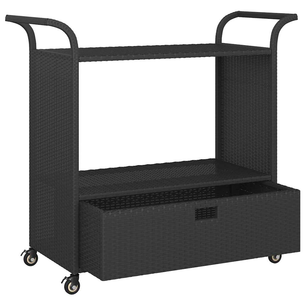 Barska kolica s ladicom crna 100 x 45 x 97 cm od poliratana