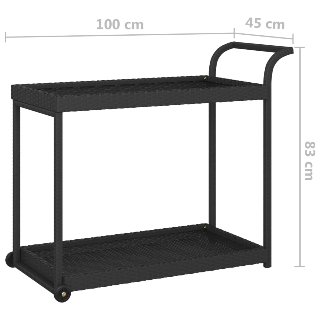 Barska kolica crna 100 x 45 x 83 cm od poliratana