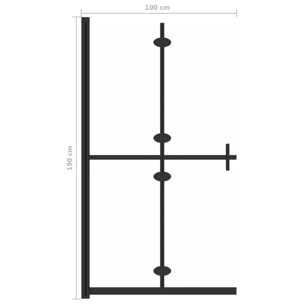 Sklopiva pregrada za tuširanje prozirna ESG staklo 100 x 190 cm