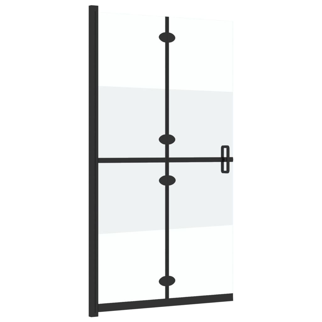 Sklopiva pregrada za tuš napola matirano ESG staklo 80 x 190 cm