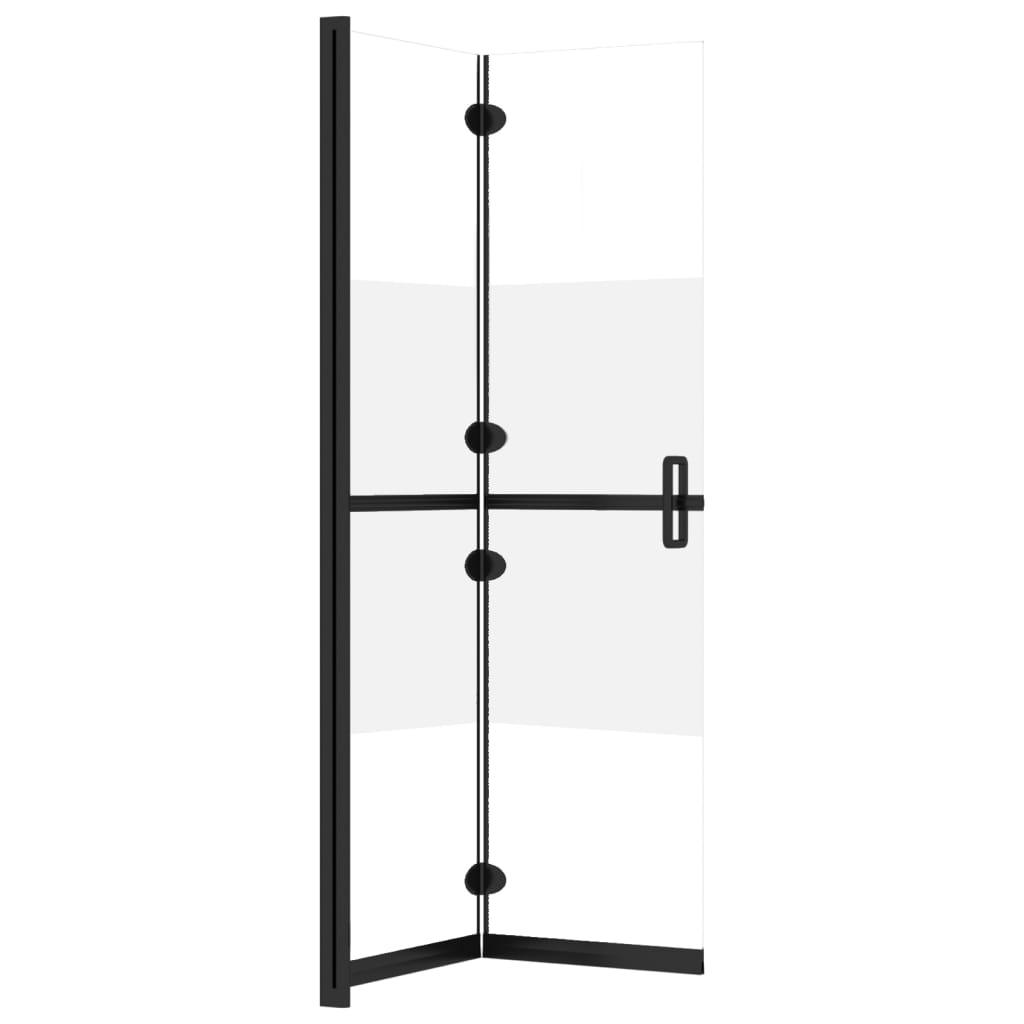 Sklopiva pregrada za tuš napola matirano ESG staklo 90 x 190 cm