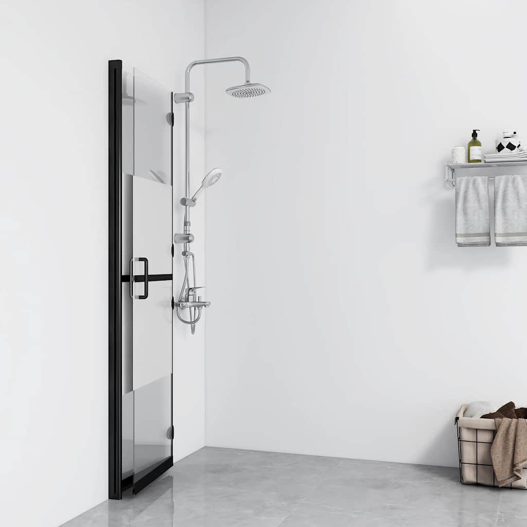 Sklopiva pregrada za tuš napola matirano staklo ESG 100x190 cm