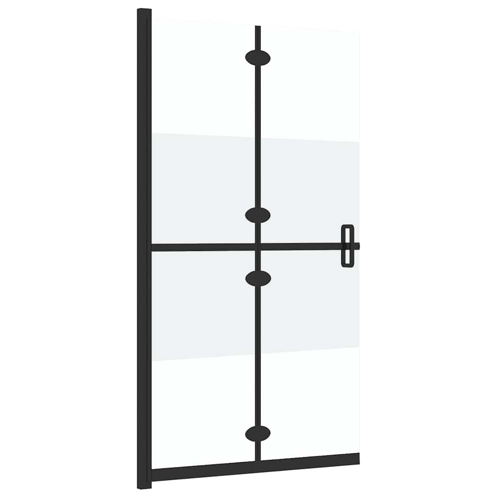 Sklopiva pregrada za tuš napola matirano staklo ESG 100x190 cm
