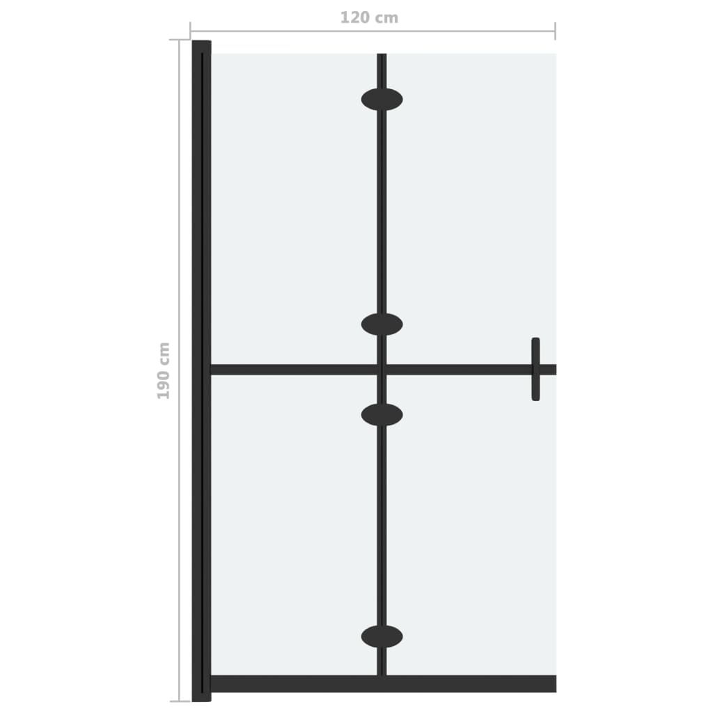 Sklopiva pregrada za tuširanje matirano staklo ESG 120 x 190 cm