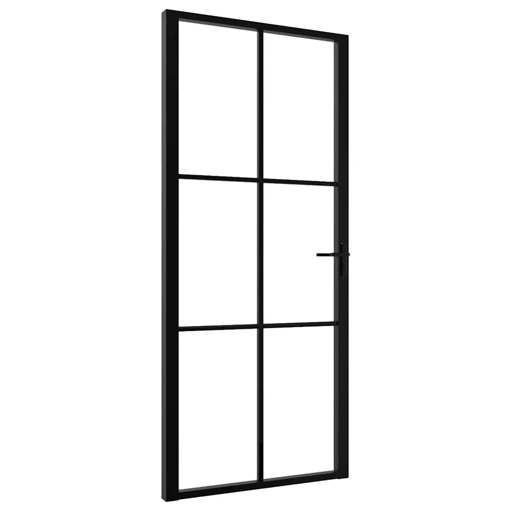 Sobna vrata od stakla ESG i aluminija 93 x 201,5 cm crna