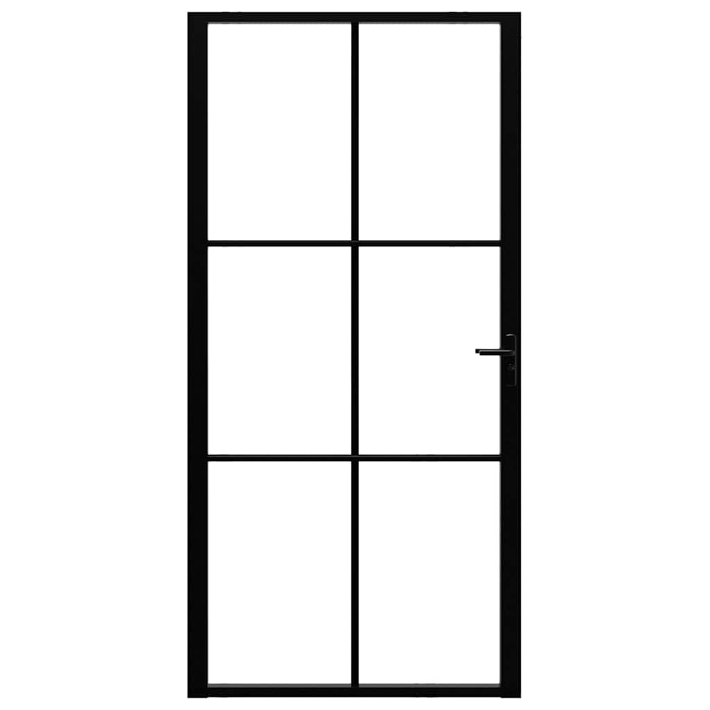 Sobna vrata od stakla ESG i aluminija 102,5 x 201,5 cm crna
