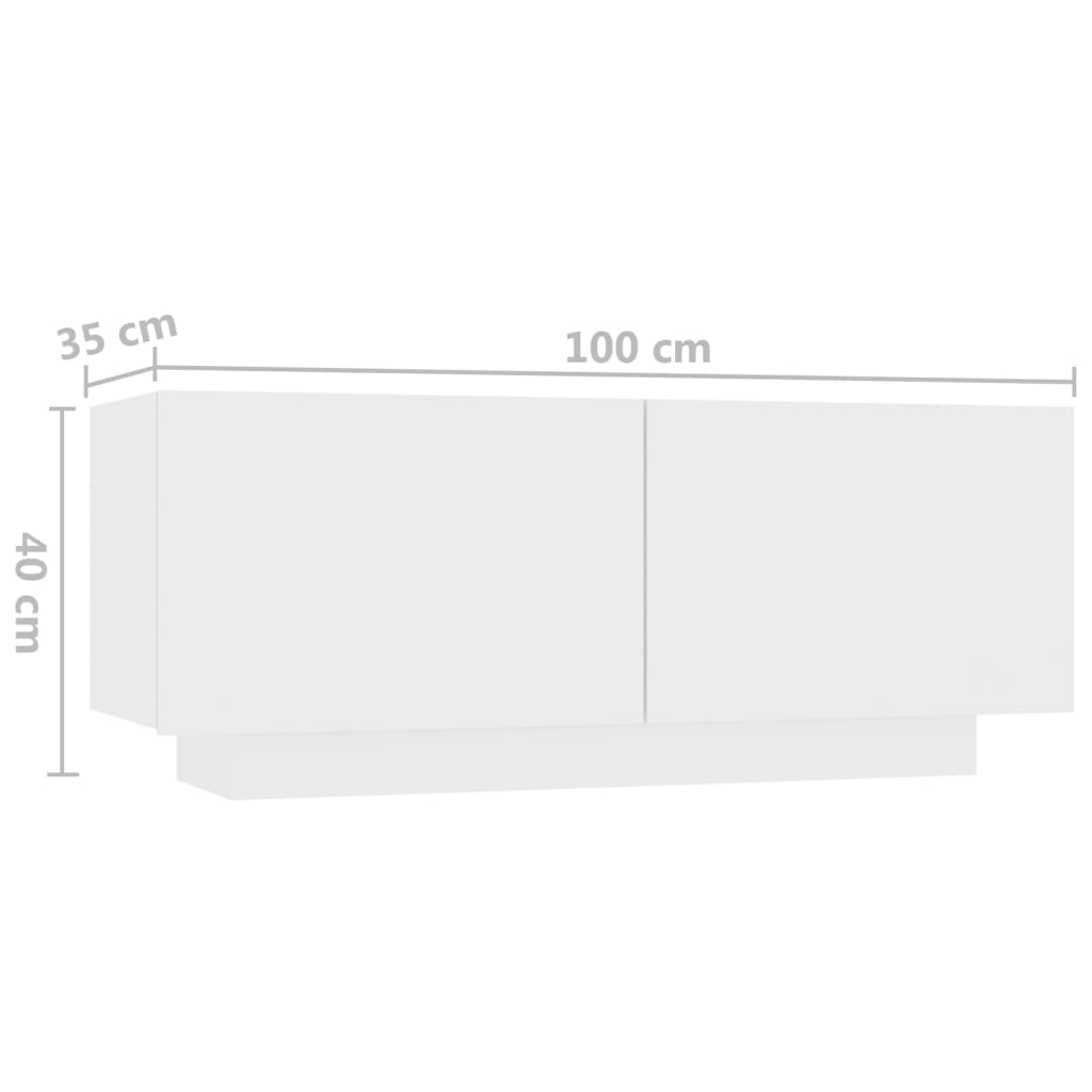 Noćni ormarić bijeli 100 x 35 x 40 cm od konstruiranog drva