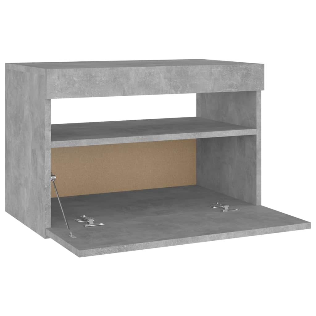 Noćni ormarić LED 2 kom siva boja betona 60x35x40 cm od iverice
