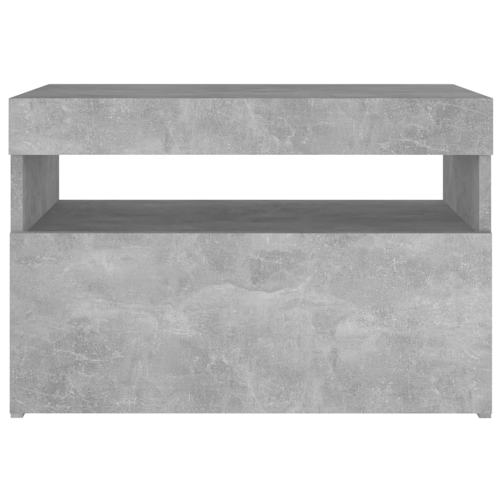 Noćni ormarić LED 2 kom siva boja betona 60x35x40 cm od iverice