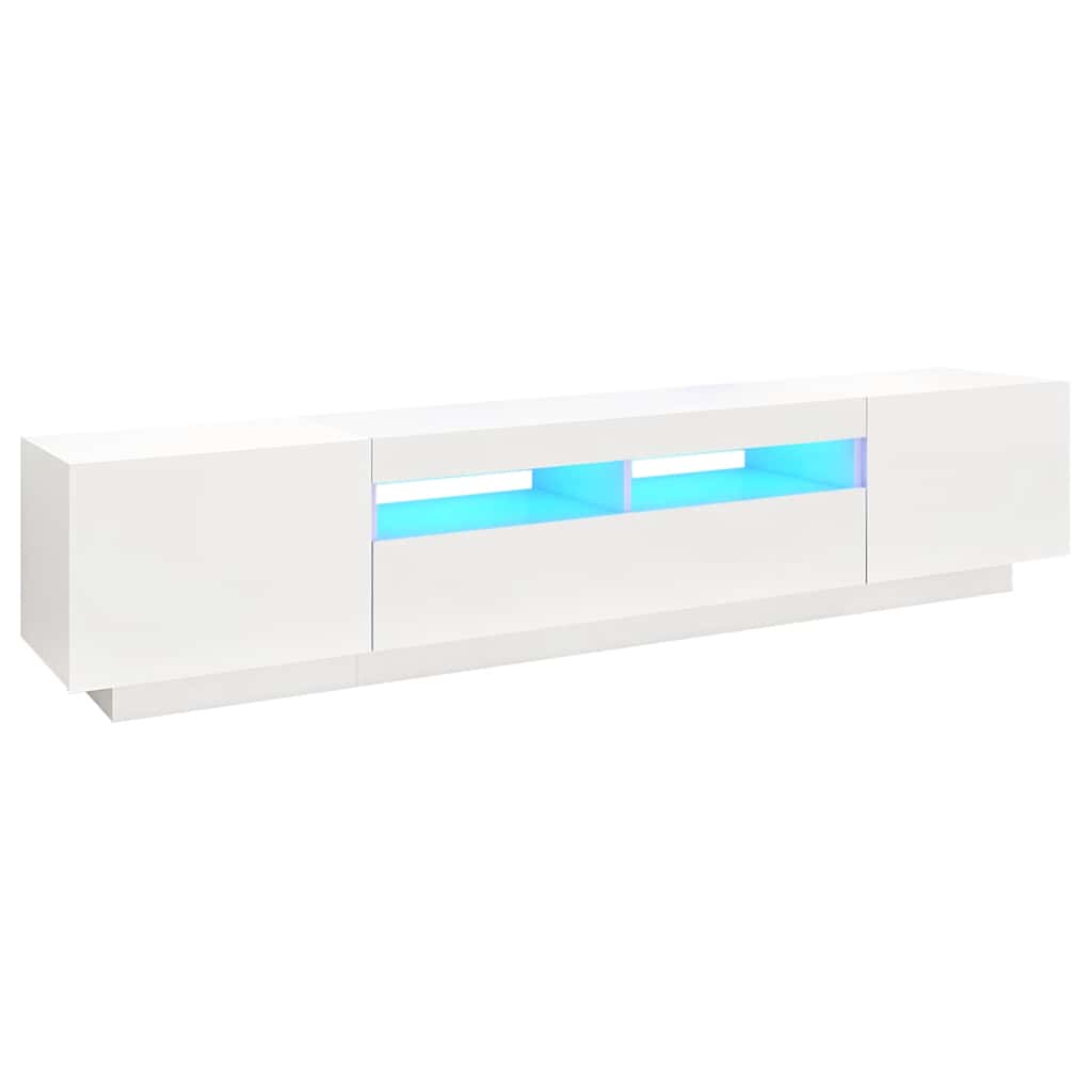 TV ormarić s LED svjetlima bijeli 200 x 35 x 40 cm