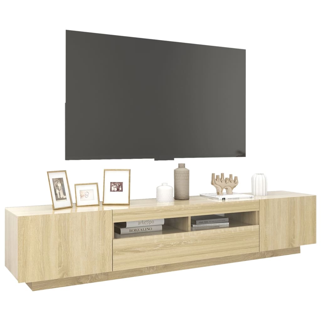 TV ormarić s LED svjetlima boja hrasta sonome 200 x 35 x 40 cm