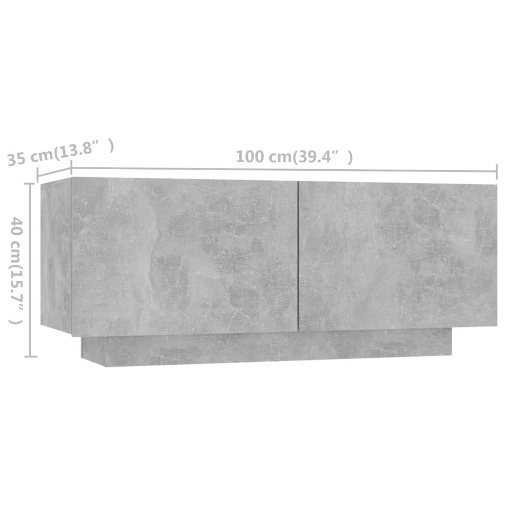TV ormarić s LED svjetlima siva boja betona 200 x 35 x 40 cm