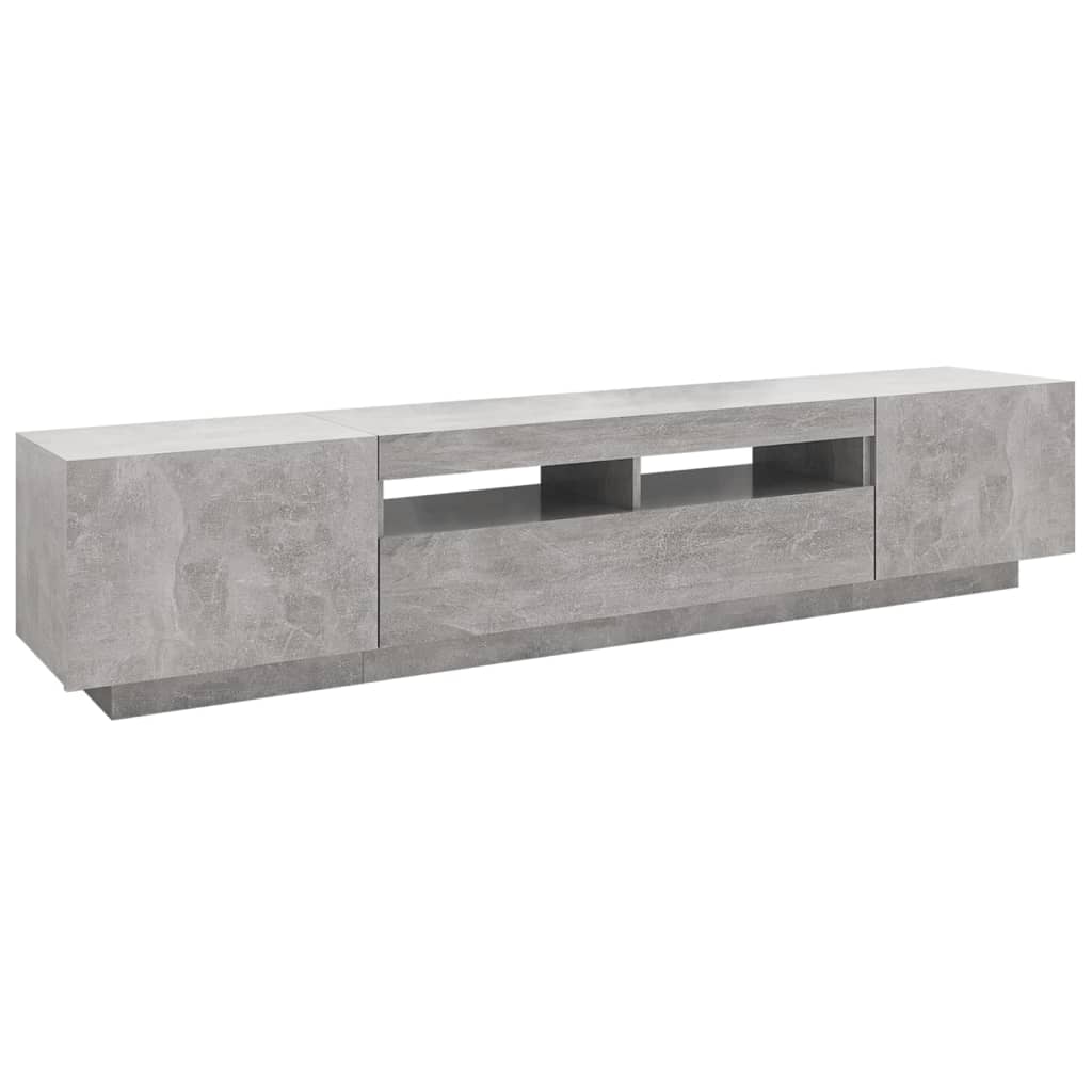 TV ormarić s LED svjetlima siva boja betona 200 x 35 x 40 cm