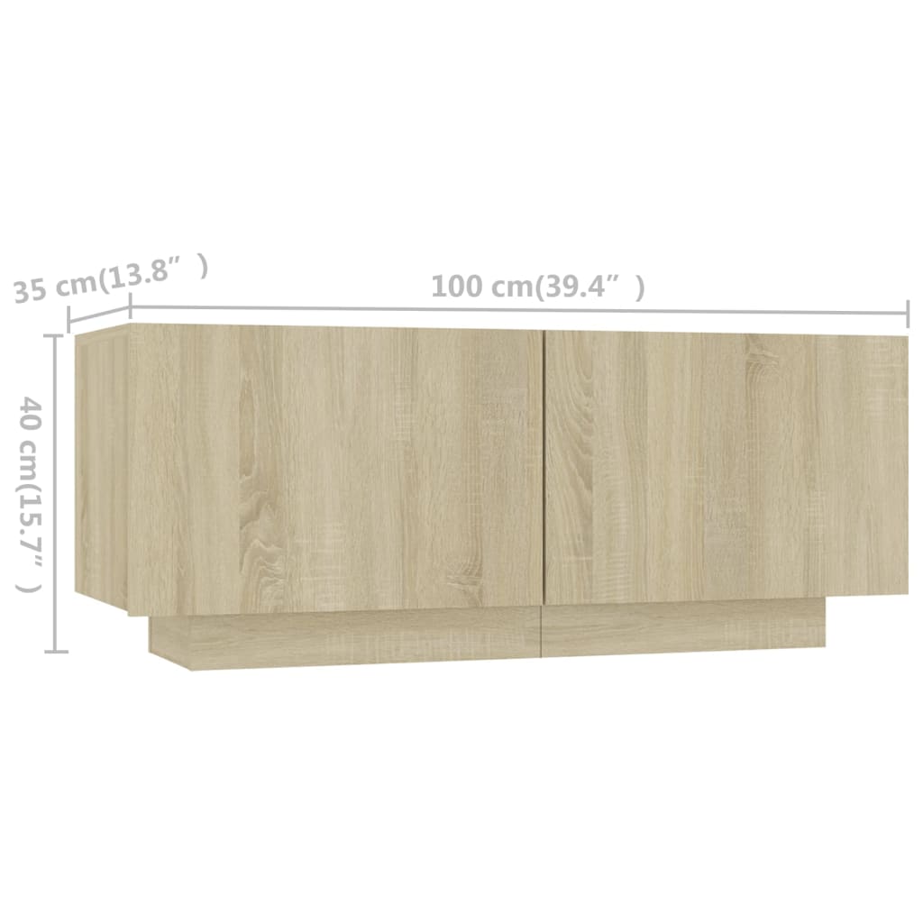 TV ormarić s LED svjetlima boja hrasta sonome 300 x 35 x 40 cm
