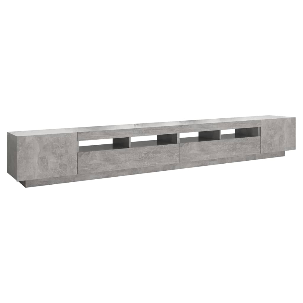 TV ormarić s LED svjetlima siva boja betona 300 x 35 x 40 cm