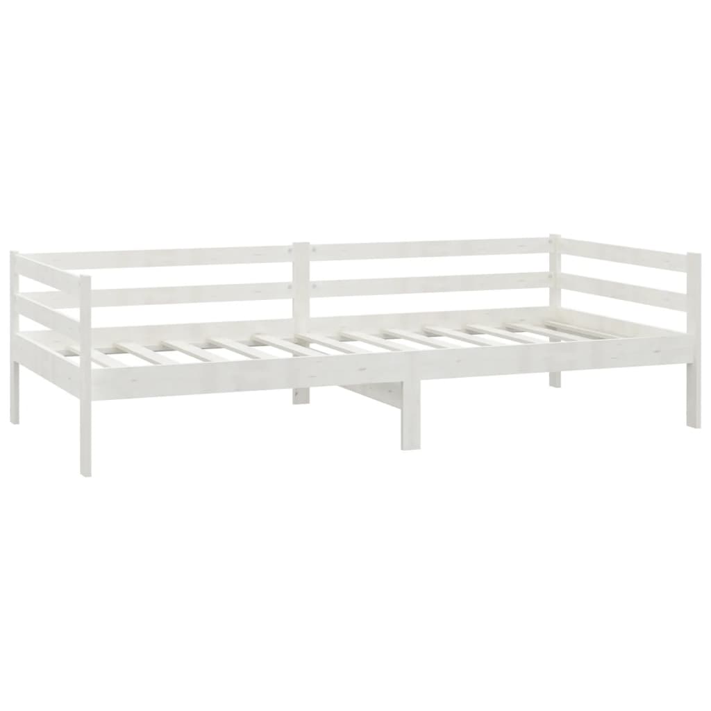 Dnevni ležaj od masivne borovine bijeli 90 x 200 cm