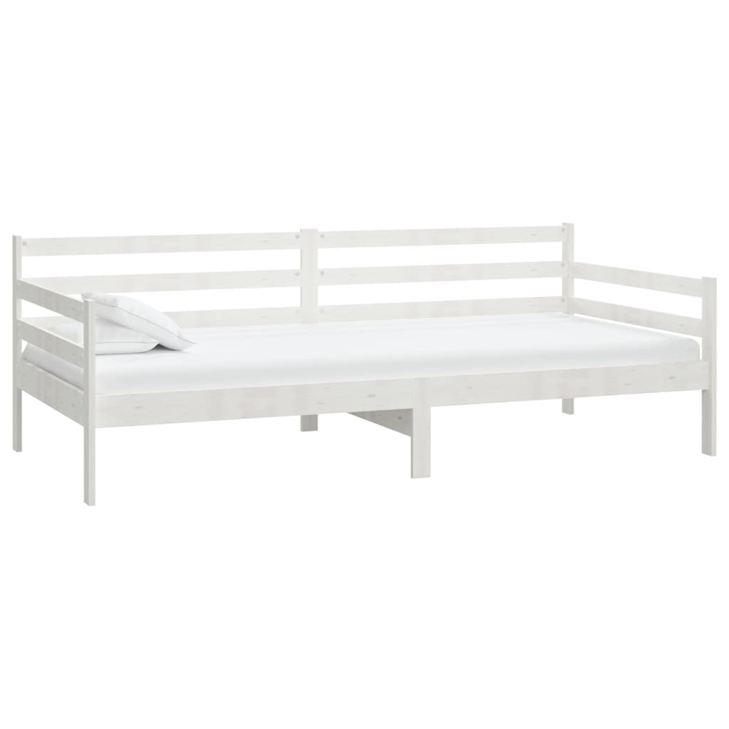 Dnevni ležaj od masivne borovine bijeli 90 x 200 cm