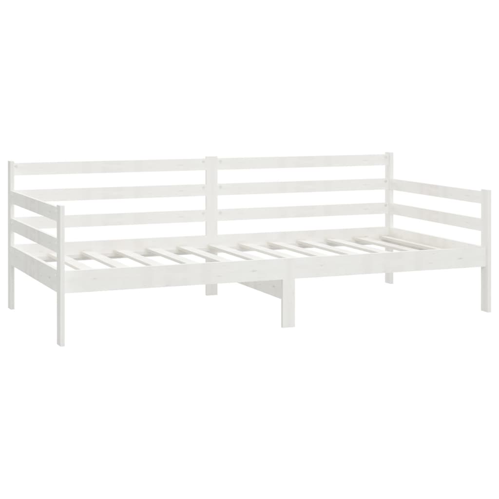 Dnevni ležaj od masivne borovine bijeli 90 x 200 cm