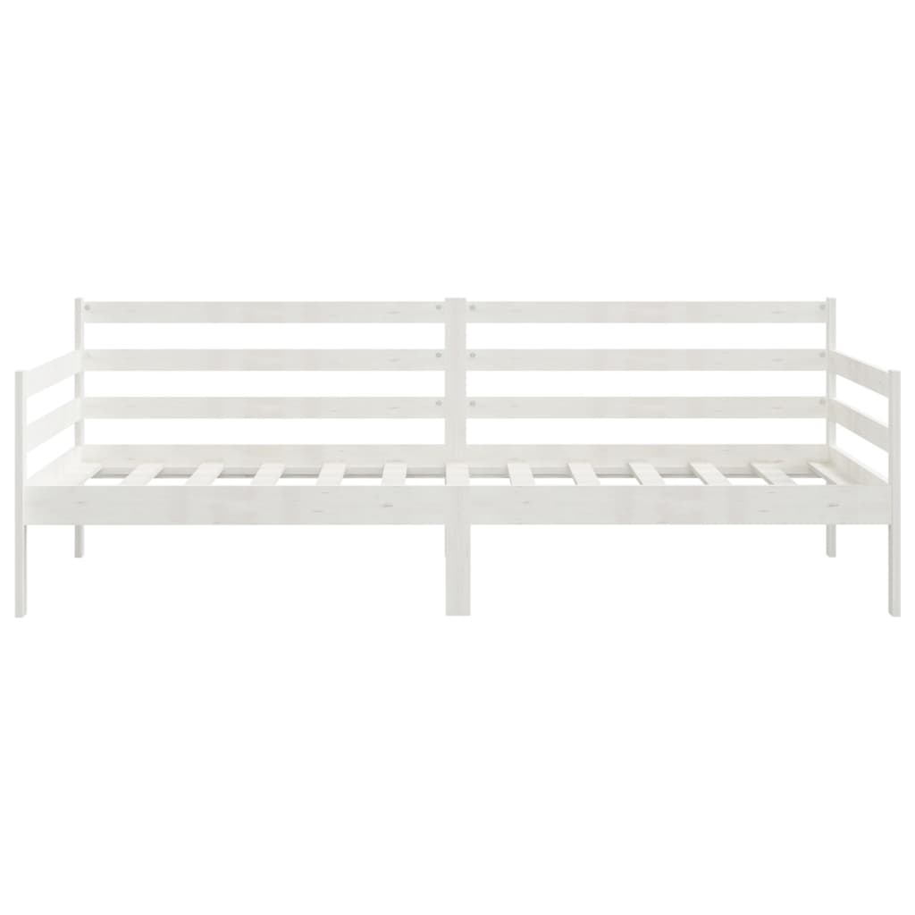 Dnevni ležaj od masivne borovine bijeli 90 x 200 cm
