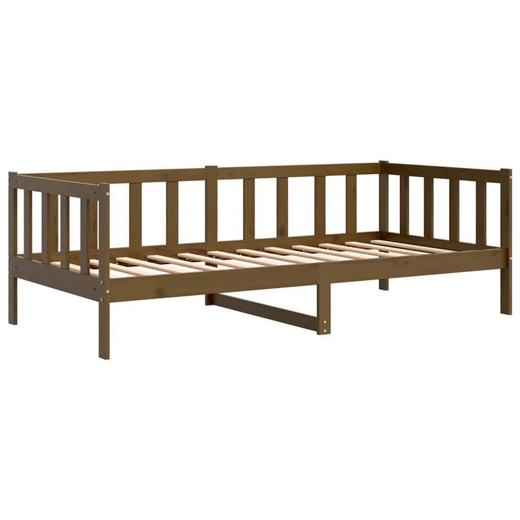 Dnevni ležaj od masivne borovine smeđa boja meda 90 x 200 cm
