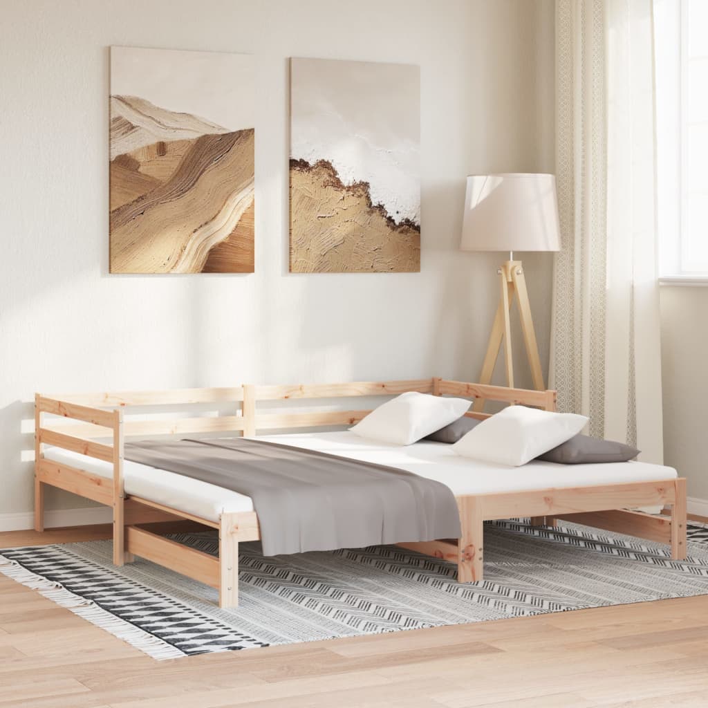 Dnevni krevet na izvlačenje 2 x (90 x 200) cm masivna borovina