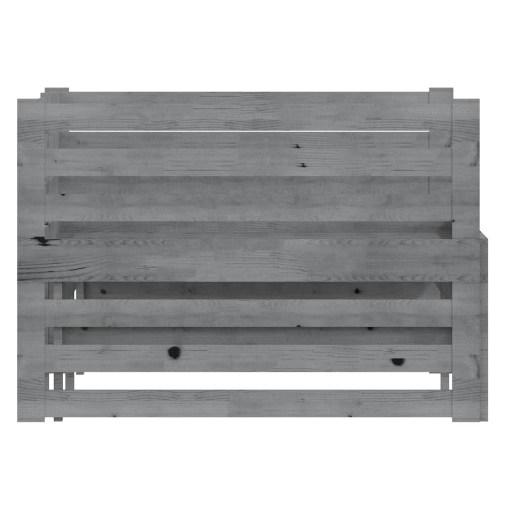 Dnevni ležaj na izvlačenje sivi od borovine 2 x (90 x 200) cm